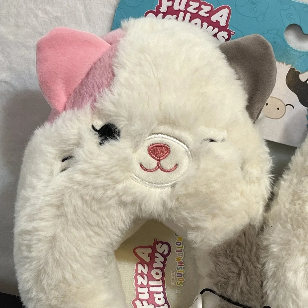 Fuzz A Mallows Karina the Kat Calico Cat Slippers Squishmallows Size 5-6 NEW
